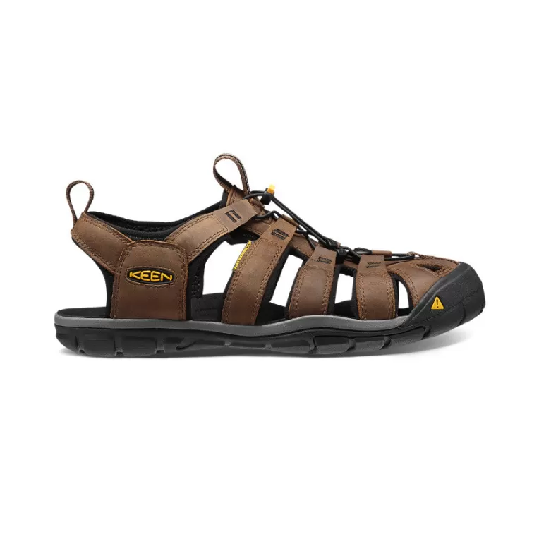 KEEN Leather | Sandals | Men's Clearwater CNX Leather Sandal   |  Dark Earth/Black