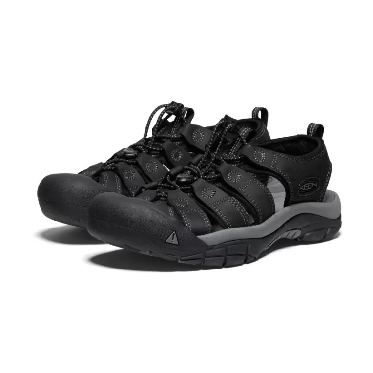 KEEN Leather | Sandals | Men's Newport Leather Sandal   |  Black/Steel Grey