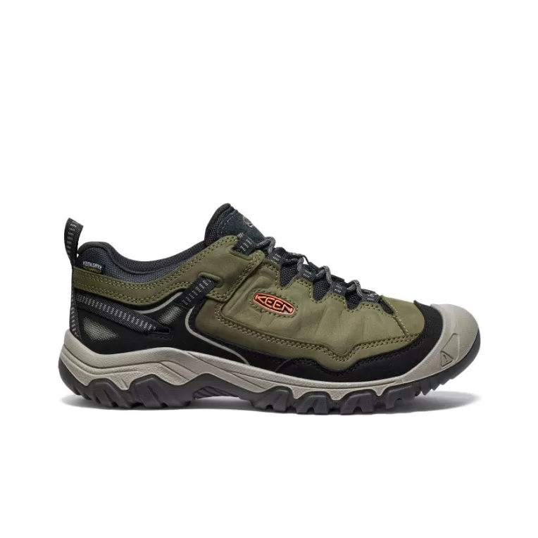 KEEN Leather | Shoes | Men's Targhee IV Waterproof Hiking Shoe   |  Dark Olive/Gold Flame