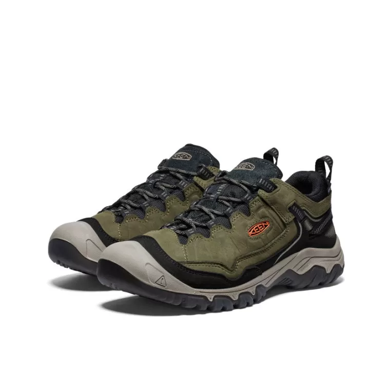 KEEN Leather | Shoes | Men's Targhee IV Waterproof Hiking Shoe   |  Dark Olive/Gold Flame