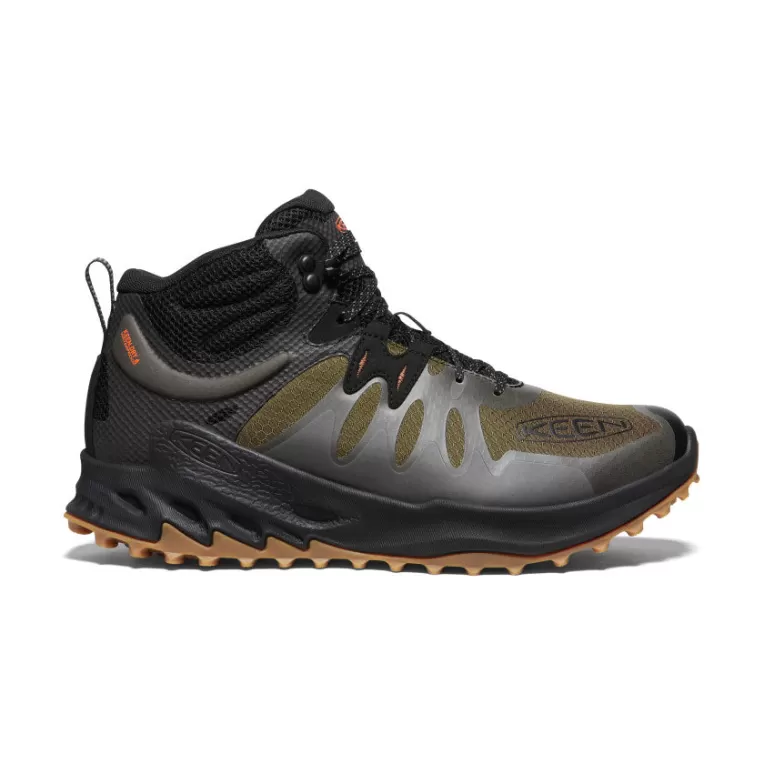 KEEN Boots | Men's Zionic Waterproof Hiking Boot   |  Dark Olive/Scarlet Ibis