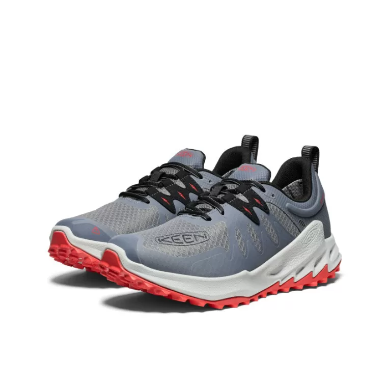 KEEN Shoes | Men's Zionic Waterproof Hiking Shoe   |  Steel Grey/Poppy Red