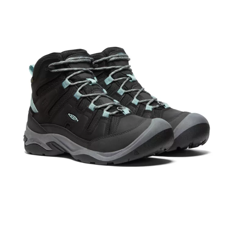 Women KEEN Leather | Boots | Women's Circadia Polar Waterproof Boot   |  Black/Cloud Blue