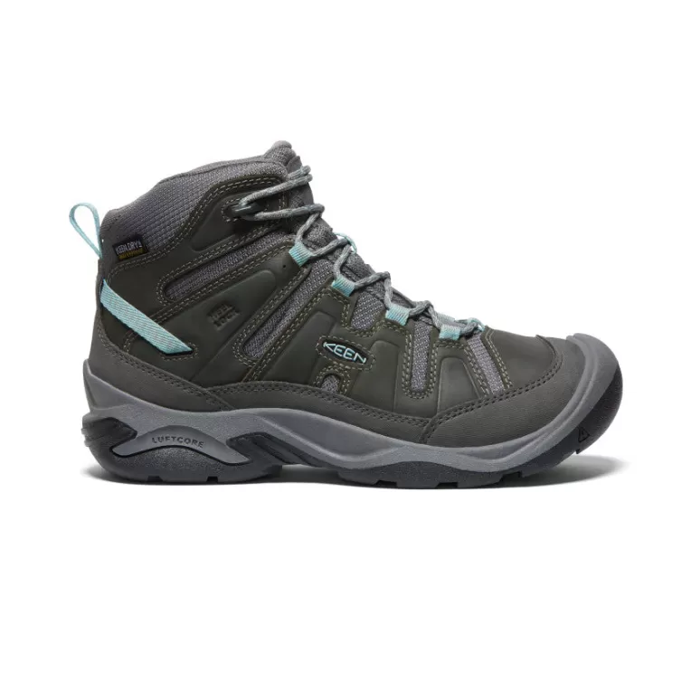 Women KEEN Leather | Boots | Women's Circadia Waterproof Boot   |  Steel Grey/Cloud Blue