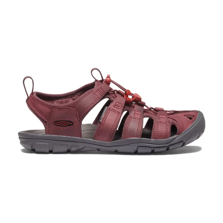 Women KEEN Leather | Sandals | Women's Clearwater Leather CNX   |  Wine/Red Dahlia