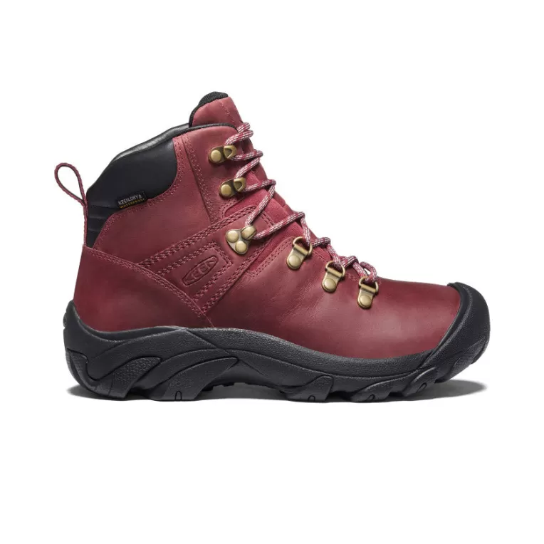 Women KEEN Leather | Boots | Women's Pyrenees Waterproof Hiking Boot   |  Tibetan Red/Black