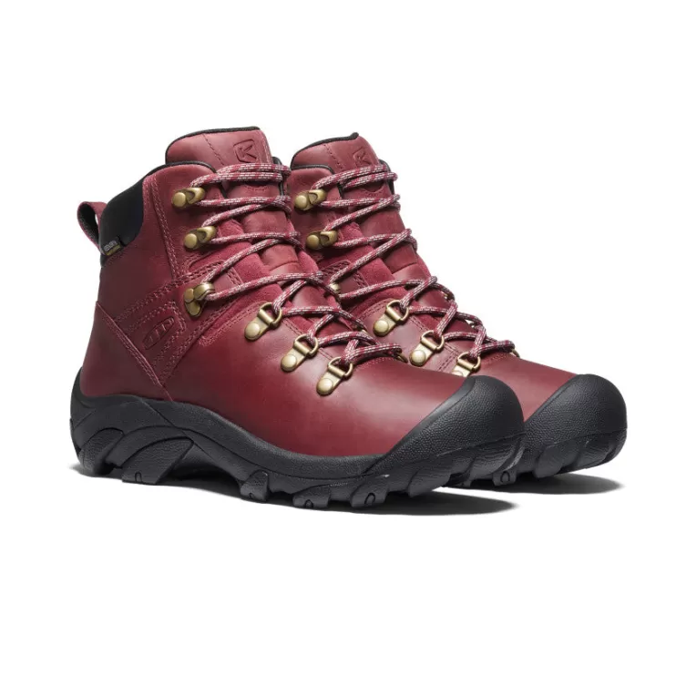 Women KEEN Leather | Boots | Women's Pyrenees Waterproof Hiking Boot   |  Tibetan Red/Black