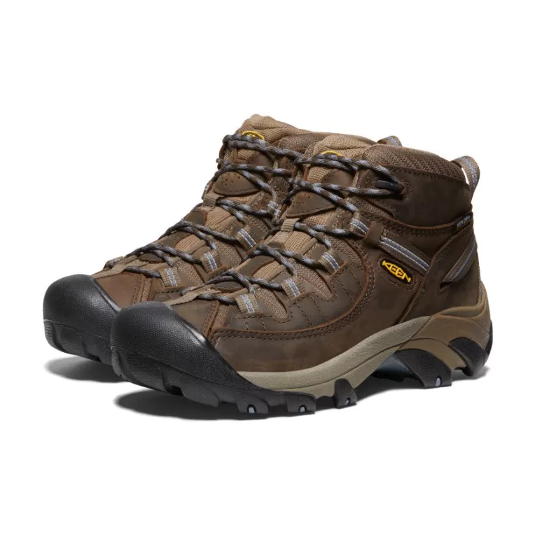 Women KEEN Leather | Boots | Women's Targhee II Waterproof Mid   |  Slate Black/Flint Stone