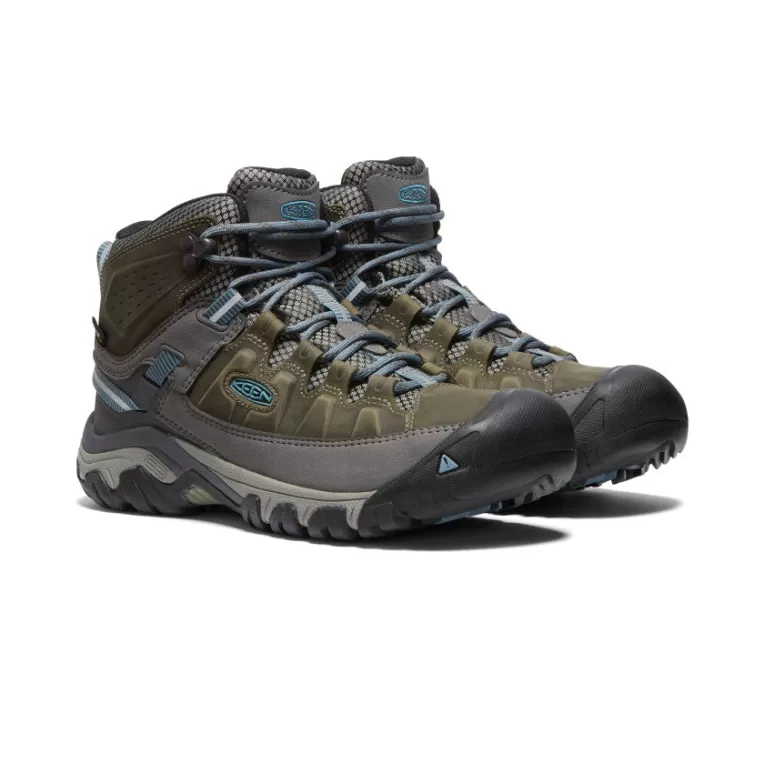 Women KEEN Leather | Boots | Women's Targhee III Waterproof Mid   |  Magnet/Atlantic Blue