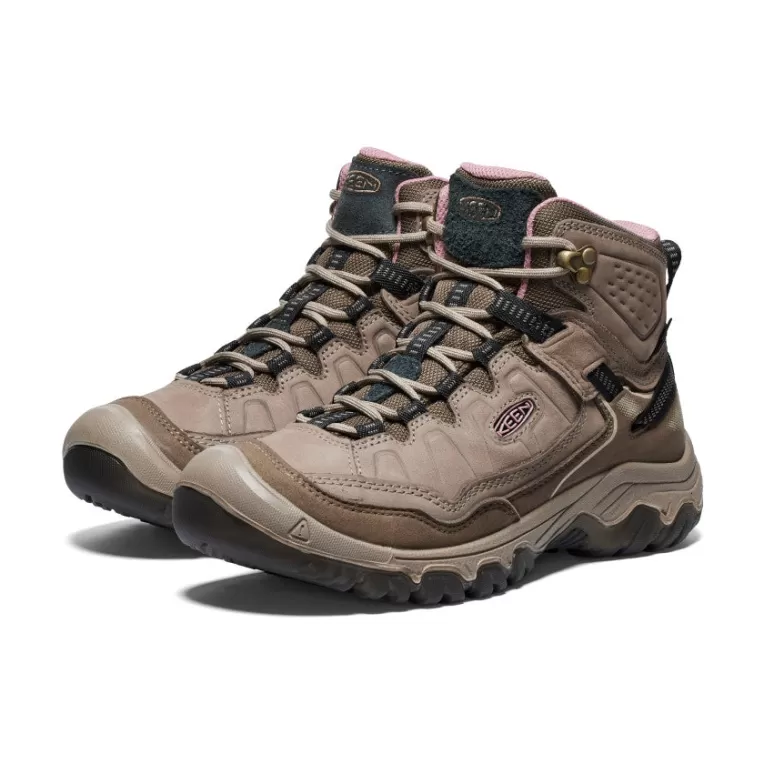 Women KEEN Leather | Boots | Women's Targhee IV Waterproof Hiking Boot   |  Brindle/Nostalgia Rose