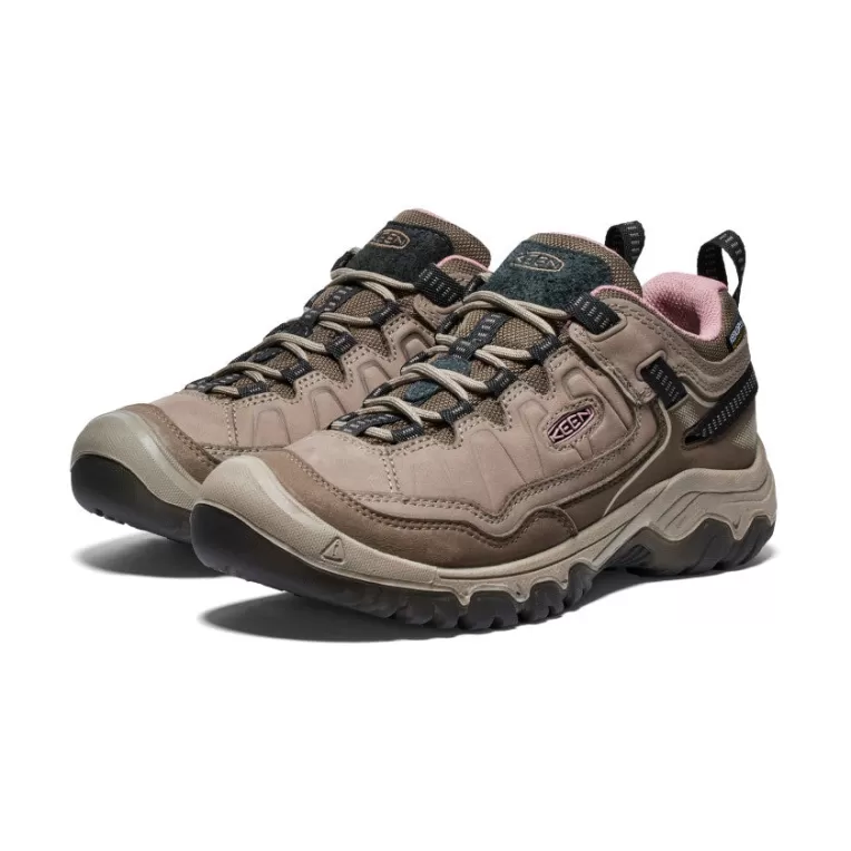 Women KEEN Leather | Shoes | Women's Targhee IV Waterproof Hiking Shoe   |  Brindle/Nostalgia Rose