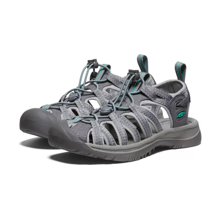 Women KEEN Sandals | Women's Whisper   |  Medium Grey/Peacock Green