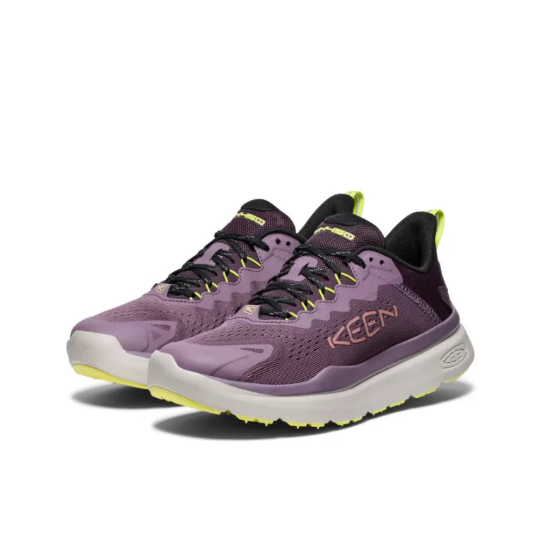 Women KEEN Shoes | Women's WK450 Walking Shoe   |  Black Plum/Daiquiri Green