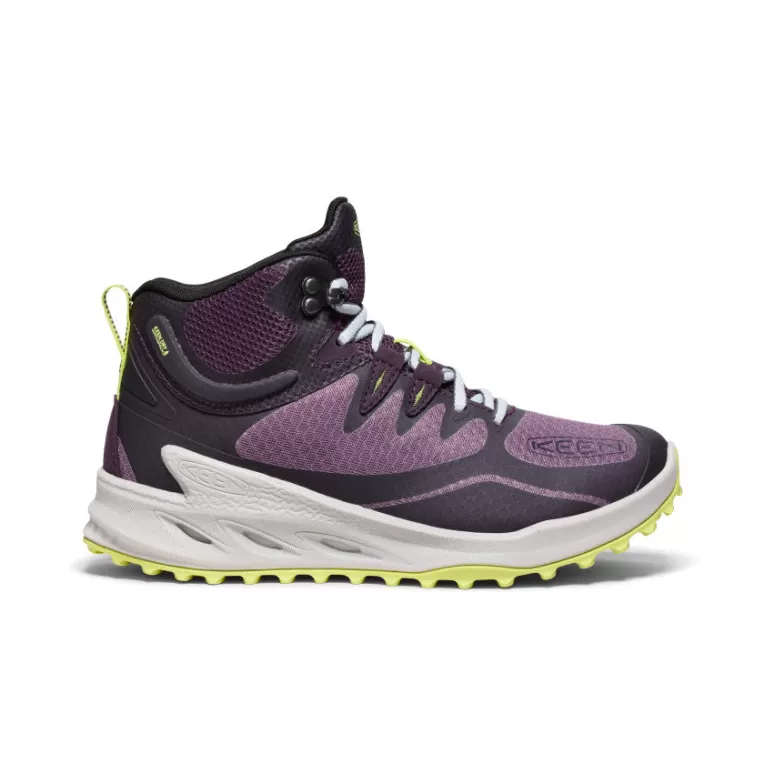 Women KEEN Boots | Women's Zionic Waterproof Hiking Boot   |  Black Plum/Daiquiri Green